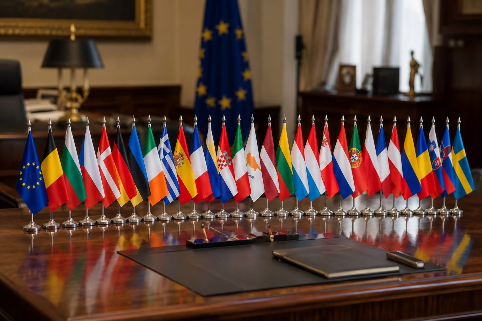 Banderas internacionales — presencia en las 27 jurisdicciones europeas